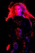 Beyonce in black lace suit on stage