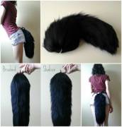 My first tail ever - a black fox tail :3