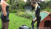 two Dommes take their rubber pup for a walk (x-post /r/femdom_gifs) MIC