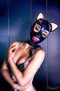 Marilyn Yusuf in her cat mask