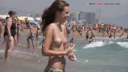Gorgeous babe Topless Beach