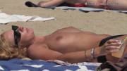 Nice blonde Topless on the Beach