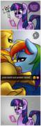 What if ponies had Snapchat? - Spitfire x Rainbow Dash cunnilingus (artist:kinkypinkie)