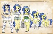 Human to pony scale, featuring our favorite milk maid!
