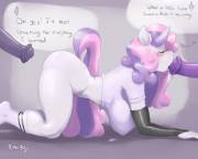 Sweetie Bell becoming quite the tramp(artist plankboy)