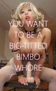 First try at making captions - bimbo whore / sissy cumslut / sissy cum dump