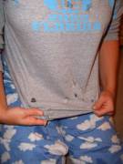 Cum on pajama pants and T shirt (x-post /r/cumonclothes)