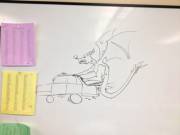 My friend drew this in like 3 minutes on our class's whiteboard.