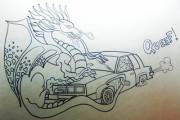 Weeks ago, I made a promise to draw a dragon fucking a car. Today, that promise is fulfilled.