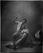 Beautiful black and white spanking photo