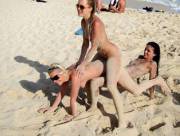 crazy girls on public beach (more pics in comments)