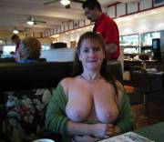 Mom Boobs at Lunch