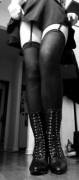 Self Thigh highs garters and boots