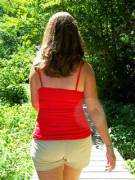 Summer Hike - Some topless summer fun. 43 yr old wife.
