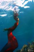 Red skirt underwater