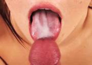 Tongue painted white [gif]