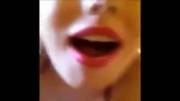 Webcam girl swallows