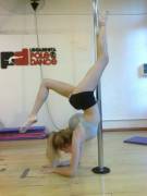 working out on the pole