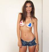 Emily Ratajkowski, whose patriotism only gets bigger as her bikini gets smaller