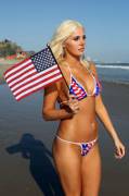 Waving that flag in a gloriously patriotic bikini