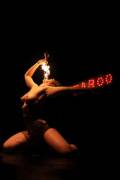 Kitty Bang Bang performing a fire show topless at Taboo Club in Barcelona