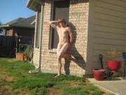 It's fine, being outside naked is perfectly normal. Just pose for me.