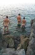 Italian boys enjoying the summer water
