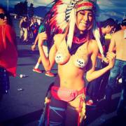 Indian headdress is whack, but those titties!
