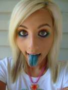 Cutie with rainbow eyes and a blue tongue