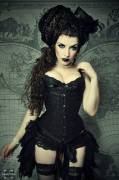 Black lips and a corset
