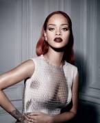 Rihanna, dark lips and mesh dress(MIC)