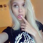 Beautiful blonde with a somewhat lip bite?