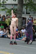 Naked in a parade