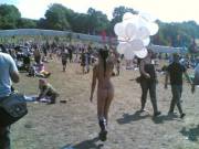 nude at a festival