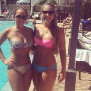 Two beauties at the pool