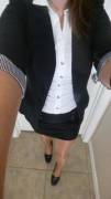 Some shiny pantyhose with my work attire. :)
