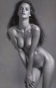 Carmen Kass naked in black and white