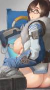 [anime] Mei from Overwatch, pumping into her guns