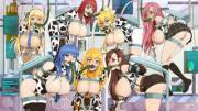 [anime] 7 hucows are force-fed during milking in suspension