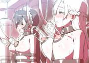 [anime] Two maids are machine-milked in bondage