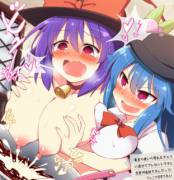 [anime] Touhou hucow being manually milked into a mixing bowl