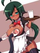 Anime milk-maid