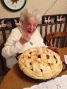 This silver fox eagerly awaits having her enormous pie explored.