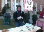 Generous Lady giving free cream pies!