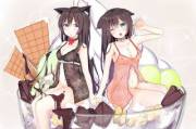 Delicious looking catgirls