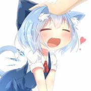 Cirno loves the pat on the head