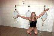 Nothing says “I am a gutter slut” better than pics of you tied naked to urinals.