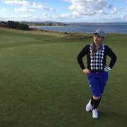Dani Daniels out playing golf in Scotland