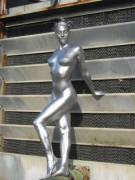 Shiny silver statue