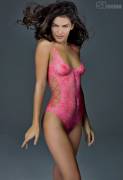 Alyssa Miller with a bodypainted swimsuit
